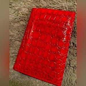 Red croc passport cover holder
